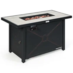 Costway 60,000 BTU 42'' Rectangular Propane Gas Fire Pit Heater Outdoor Table W/ Cover -Outdoor Deals Garden Store GUEST d0012bd6 66dc 42a6 b42a 774e2635f8c7
