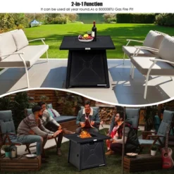 Costway 30'' Square Propane Gas Fire Pit Table 50,000 BTU W/ Waterproof Cover Lava Rock -Outdoor Deals Garden Store GUEST d010c005 5a4a 4881 aa35 e7bdb678203e