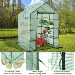 Costway Walk-in Greenhouse 56''x56''x77'' Gardening W/Observation Windows 2 Tier 8 Shelves 12 Costway Walk-in Greenhouse 56''x56''x77'' Gardening W/Observation Windows 2 Tier 8 Shelves -Outdoor Deals Garden Store GUEST d22d611f 8693 4078 bc9d 69289c7fe628