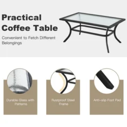 Costway 4 PCS Patio Furniture Set Cushion Sofa Loveseat Sectional Garden Deck Poolside -Outdoor Deals Garden Store GUEST d27fca52 d7e7 4f16 a20b 6da08f7a010d