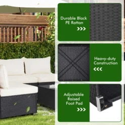 Costway 5PCS Patio Rattan Wicker Furniture Conversation Set Cushioned Sofa Deck 16 Costway 5PCS Patio Rattan Wicker Furniture Conversation Set Cushioned Sofa Deck -Outdoor Deals Garden Store GUEST d29088c6 c7eb 4472 9c33 621e83773f46
