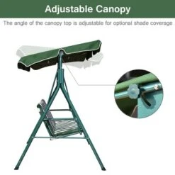 Costway Loveseat Patio Canopy Swing Glider Hammock Cushioned Steel Frame Outdoor Green -Outdoor Deals Garden Store GUEST d2b5419f bbda 4b81 823b 5027795b2e07