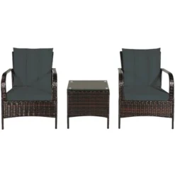 Costway 3 PCS Patio Rattan Furniture Set Coffee Table & 2 Rattan Chair W/Gray Cushions 17 Costway 3 PCS Patio Rattan Furniture Set Coffee Table & 2 Rattan Chair W/Gray Cushions -Outdoor Deals Garden Store GUEST d4a37a23 2e23 4a98 b461 908bcdd400ff