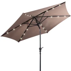 Costway 9ft Patio Solar Umbrella LED Patio Market Steel Tilt W/ Crank Outdoor (Tan) 11 Costway 9ft Patio Solar Umbrella LED Patio Market Steel Tilt W/ Crank Outdoor (Tan) -Outdoor Deals Garden Store GUEST d5978e04 3dd6 455a b978 f86ea4aabbcb