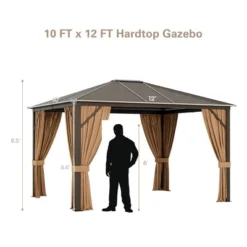 Costway 12' X 10' Patio Hardtop Gazebo W/ Galvanized Steel Top Aluminum Frame Outdoor -Outdoor Deals Garden Store GUEST d5a548bc 7d8b 47af 8e56 3fd1a8e71f07