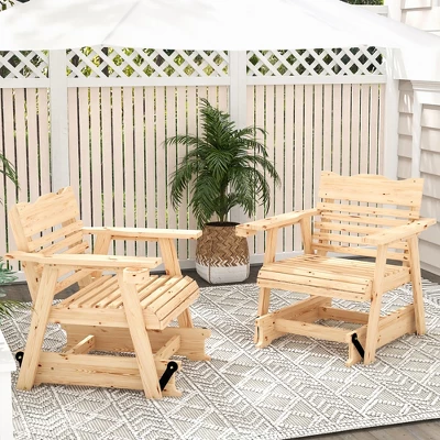 Costway Patio Outdoor Wood Slat Rocking Chair Porch Rocker Curved Seat 330 Lbs 9 Costway Patio Outdoor Wood Slat Rocking Chair Porch Rocker Curved Seat 330 Lbs - Image 9
