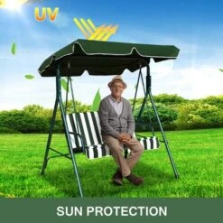 Costway Loveseat Patio Canopy Swing Glider Hammock Cushioned Steel Frame Outdoor Green -Outdoor Deals Garden Store GUEST d7d361db 7fc4 4d12 959a 96010f0af281