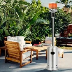 Costway 48000 BTU Stainless Steel Propane Patio Standing LP Gas Heater W/ Wheels -Outdoor Deals Garden Store GUEST d84320ed 8703 4bde 947f 7da2aa613cb5