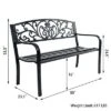 Costway 50'' Patio Park Garden Bench Porch Chair Steel Frame Cast Iron Backrest