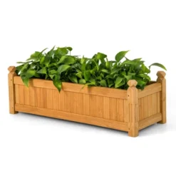 Costway Wooden Rectangular Planter Box Raised Garden Bed For Plants With 4 Corner Drainage -Outdoor Deals Garden Store GUEST d9066565 ee6e 4a83 95f5 c84446f4a49d