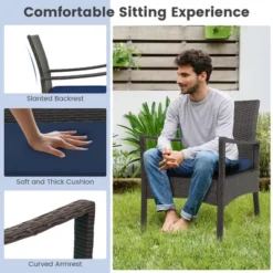 Costway 8PCS Patio Rattan Wicker Furniture Set Cushioned Sofa Armrest Coffee Table Navy 8 Costway 8PCS Patio Rattan Wicker Furniture Set Cushioned Sofa Armrest Coffee Table Navy -Outdoor Deals Garden Store GUEST d90a1c85 e5dc 4c33 be56 cdb79fe344af