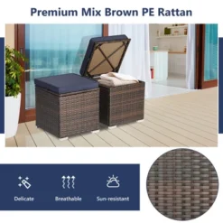 Costway 2PCS Patio Rattan Ottomans Seat Side Table Storage Box Footstool W/Cushions Navy 15 Costway 2PCS Patio Rattan Ottomans Seat Side Table Storage Box Footstool W/Cushions Navy -Outdoor Deals Garden Store GUEST da51c150 dd90 43b5 907b 318ab58f8a83