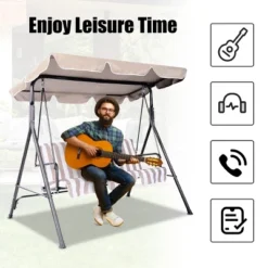 Costway Swing Top Cover Canopy Replacement Porch Patio Outdoor 66''x45'' 75''x52'' 77''x43'' -Outdoor Deals Garden Store GUEST da5f1a2f 6595 4731 a812 ddf7fd4bdd84