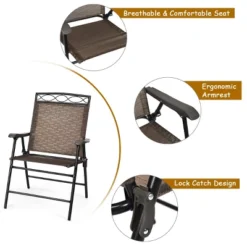 Costway 3 PCS Bistro Conversation Patio Pub Dining Set W/ 2 Folding Chairs & Glass Table 16 Costway 3 PCS Bistro Conversation Patio Pub Dining Set W/ 2 Folding Chairs & Glass Table -Outdoor Deals Garden Store GUEST db031859 9f7a 4b55 8d57 9bb66763c6d7