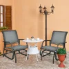 Costway 2PCS Patio Swing Glider Chair Single Rocking Chair Yard Outdoor Grey