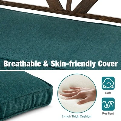 Costway Outdoor Garden Park Bench With Padded Cushion Wood Grain Coated Heavy Duty Frame 5 Costway Outdoor Garden Park Bench With Padded Cushion Wood Grain Coated Heavy Duty Frame - Image 5