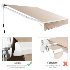 Costway 10' X 8' Retractable Awning Patio Sun Shade W/Crank Handle -Outdoor Deals Garden Store GUEST dc882d5d c8c4 428e 8657 a0422a929410