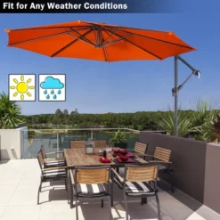Costway 10 Ft Hanging Umbrella Patio Sun Shade Offset Outdoor Market Cross Base Orange 12 Costway 10 Ft Hanging Umbrella Patio Sun Shade Offset Outdoor Market Cross Base Orange -Outdoor Deals Garden Store GUEST dce21537 dc77 4c6e 920d b772f371ba29