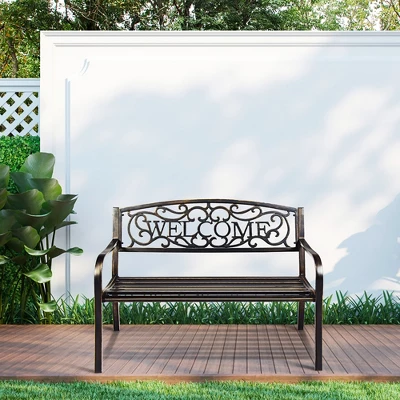 Costway Garden Bench Outdoor Furniture Porch Path Loveseat Chair 4 Costway Garden Bench Outdoor Furniture Porch Path Loveseat Chair - Image 4