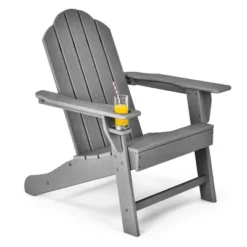 Costway Patio Adirondack Chair Weather Resistant Garden Deck W/Cup Holder WhiteBlackGreyTurquoise -Outdoor Deals Garden Store GUEST dd477141 a6b6 4f37 bc91 cbd37e6d2980