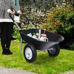Costway 2 Tire Wheelbarrow Cart Heavy-duty Dolly Utility Cart Black 15 Costway 2 Tire Wheelbarrow Cart Heavy-duty Dolly Utility Cart Black -Outdoor Deals Garden Store GUEST deb3daa2 b129 4658 9f72 1566f9d07adc
