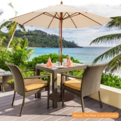 Costway 9.5 FT Patio Rope Pulley Wooden Umbrella Market W/Fiberglass Ribs Outdoor Red/Beige 20 Costway 9.5 FT Patio Rope Pulley Wooden Umbrella Market W/Fiberglass Ribs Outdoor Red/Beige -Outdoor Deals Garden Store GUEST e0899aa2 0a3d 464e 952e 54adfc7b4c63