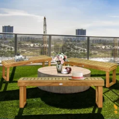 Costway 2Pcs 52'' Outdoor Acacia Wood Dining Bench Chair Seat Slat Garden 9 Costway 2Pcs 52'' Outdoor Acacia Wood Dining Bench Chair Seat Slat Garden -Outdoor Deals Garden Store GUEST e0c6370b 011f 4e6e a8d3 b3ebe2a834ff