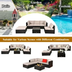 Costway 6PCS Outdoor Patio Rattan Furniture Set Sectional Sofa Ottoman Cushioned 11 Costway 6PCS Outdoor Patio Rattan Furniture Set Sectional Sofa Ottoman Cushioned -Outdoor Deals Garden Store GUEST e0f1d563 6755 4eaa 8822 b97f766f7524 1