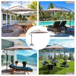 Costway 10 FT Patio Offset Umbrella W/8 Ribs Cross Base Tilt -Outdoor Deals Garden Store GUEST e16d27e2 2c01 4340 8bd3 977c35a1f787