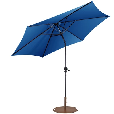 Costway 9ft Patio Umbrella Outdoor W/ 50 LBS Round Umbrella Stand W/ Wheels 11 Costway 9ft Patio Umbrella Outdoor W/ 50 LBS Round Umbrella Stand W/ Wheels - Image 11