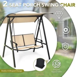 Costway Outdoor 2-Seat Swing Loveseat Canopy Hanging Swing -Outdoor Deals Garden Store GUEST e1ed93e4 d33b 4115 ae08 ef14b2b64041