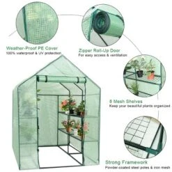 Costway Portable Mini Walk In Outdoor 2 Tier 8 Shelves Greenhouse -Outdoor Deals Garden Store GUEST e27f3be7 9433 435c 8385 4942e96f7001