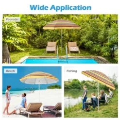 Costway 6.5Ft Patio Beach Sunshade Umbrella Portable Tilt Outdoor Yellowith Green/Navy/Blue 18 Costway 6.5Ft Patio Beach Sunshade Umbrella Portable Tilt Outdoor Yellowith Green/Navy/Blue -Outdoor Deals Garden Store GUEST e3053fd4 8d69 436f aecb 249724d696bd