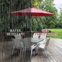 Costway 9' Patio Market Umbrella Outdoor Table Aluminum Crank W/8 Rib -Outdoor Deals Garden Store GUEST e341fcdc 63d2 4441 9205 baf83b3c7621
