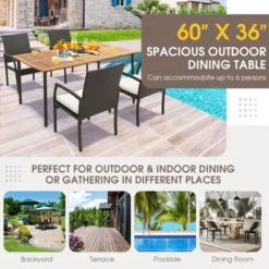 Costway Patio Rectangular Acacia Wood Dining Table With 1.9''Umbrella Hole Indoor&Outdoor 13 Costway Patio Rectangular Acacia Wood Dining Table With 1.9''Umbrella Hole Indoor&Outdoor -Outdoor Deals Garden Store GUEST e36d8534 f594 482a b0c2 98c6e08af206