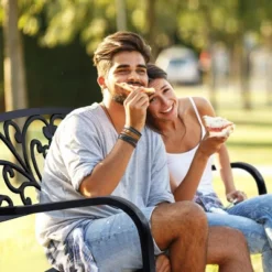 Costway 50'' Patio Park Garden Bench Porch Chair Steel Frame Cast Iron Backrest -Outdoor Deals Garden Store GUEST e4cfc775 b038 482e 9f04 5bb4426def6e