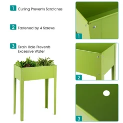 Costway 24'' X12'' Outdoor Elevated Garden Plant Stand Raised Tall Flower Bed Box -Outdoor Deals Garden Store GUEST e4e350dd e0de 4660 ab50 391e0213efc4