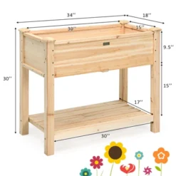 Costway Raised Garden Bed Elevated Wood Planter Box Stand For Vegetable Flower 17 Costway Raised Garden Bed Elevated Wood Planter Box Stand For Vegetable Flower -Outdoor Deals Garden Store GUEST e4f45534 f02c 4685 a0f5 e34186bcffd6