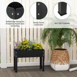 Costway 24'' Raised Garden Bed With Legs Metal Elevated Planter Box Drainage Hole Backyard -Outdoor Deals Garden Store GUEST e5760cc3 8982 4cfc 8346 12d2b48920bf