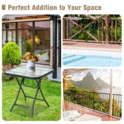 Costway Patio Folding Square Glass Side Table Bistro Coffee Table Plant Stand 14 Costway Patio Folding Square Glass Side Table Bistro Coffee Table Plant Stand -Outdoor Deals Garden Store GUEST e7f7e6a7 c02f 4229 90c8 103e562724c7
