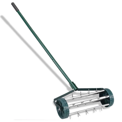 Costway Rolling Garden Lawn Aerator Roller Home Grass Steel Handle 2 Costway Rolling Garden Lawn Aerator Roller Home Grass Steel Handle - Image 2