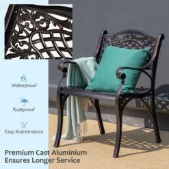 Costway 5 PCS Patio Dining Bistro Sets Cast Aluminum Round Patio Table W/Chairs -Outdoor Deals Garden Store GUEST ea5357ac 6c37 45a3 b024 25e23c3097e5