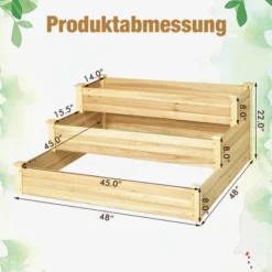 Costway 3-Tier Raised Garden Bed Wood Planter Kit For Flower Vegetable Herb 48x 48x 22in -Outdoor Deals Garden Store GUEST eae5c4f6 fb77 4096 b63e 0e3d97baacc1