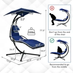 Costway Costway Patio Hanging Lounge Chaise Hammock Chair Removable Canopy Grey/Navy/Turquoise 17 Costway Costway Patio Hanging Lounge Chaise Hammock Chair Removable Canopy Grey/Navy/Turquoise -Outdoor Deals Garden Store GUEST ebbf7c29 ded3 40dd 8258 9b6342fcc065