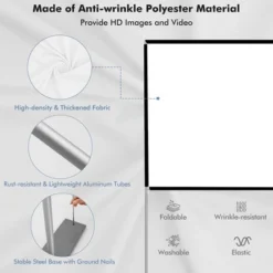 Costway 120'' Projector Screen W/ Stand 16:9 HD 4K Indoor Outdoor Projection Movie Screen -Outdoor Deals Garden Store GUEST ebbf92cb a215 4290 89fa fd6e3b8e53b0