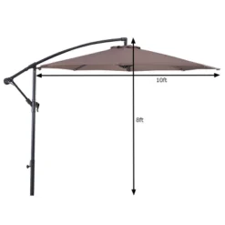 Costway 10' Hanging Umbrella Patio Sun Shade Offset Outdoor Market W/t Cross Base Tan -Outdoor Deals Garden Store GUEST ee241e8f 25ca 4ada a193 40476e3d7aaf