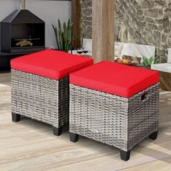 Costway 2PCS Patio Rattan Cushioned Ottoman Seat Foot Rest Table 24 Costway 2PCS Patio Rattan Cushioned Ottoman Seat Foot Rest Table -Outdoor Deals Garden Store GUEST ee9ee2d4 6f8a 4c58 a155 d0ac3909ecae