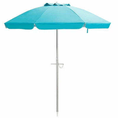 Costway 6.5FT Patio Beach Umbrella Sun Shade Tilt W/Carry Bag Blue 8 Costway 6.5FT Patio Beach Umbrella Sun Shade Tilt W/Carry Bag Blue - Image 8