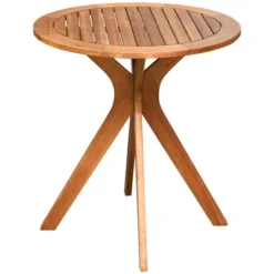 Costway 27'' Outdoor Round Table Solid Wood Coffee Side Bistro Table -Outdoor Deals Garden Store GUEST f3130859 b34b 4370 8b00 77a34a94052c