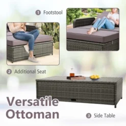Costway Patio Rattan Daybed Set Wicker Loveseat Sofa With Ottoman & Retractable Side Tray 15 Costway Patio Rattan Daybed Set Wicker Loveseat Sofa With Ottoman & Retractable Side Tray -Outdoor Deals Garden Store GUEST f3357fa6 08d2 4f08 85d3 c26b318aaeac